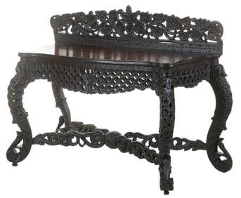 Antique Anglo-Indian Carved Rosewood Console Table