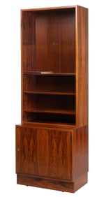 Danish Modern Rosewood Stepback Bookcase
