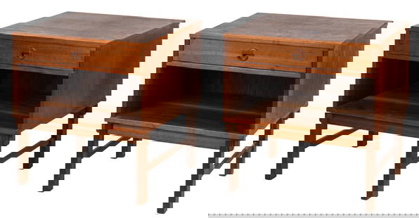 Pair of Danish Modern Side Tables: Pair of Danish Modern Side Tables. Each Size: 25'' x 24'' x 18.5'' (64 x 61 x 47 cm). Collection of Dr. and Mrs. Albert and Carol Rosenthal/Estate of Carol Rosenthal. After making payment, all furnitu