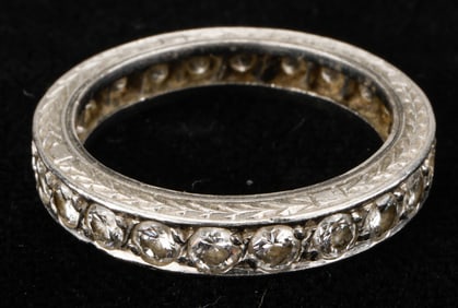 Vintage White Gold Diamond Eternity Band Ring