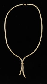 .585 Gold Flat Chain Necklace With Heart