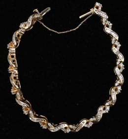 14K Gold And Diamond Bracelet