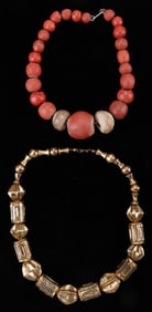 2 Large Bead Tribal Necklaces
