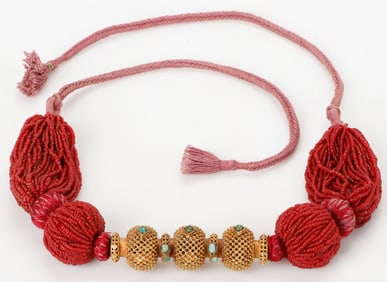 Indian Beaded Timaniya Bride's Necklace, Rajasthan
