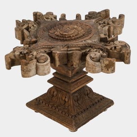 Indian Ornate Side Table Made From Architectural Elements