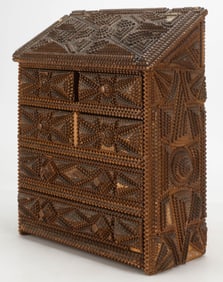 Antique Tramp Art Spice Chest, Late 19th C.