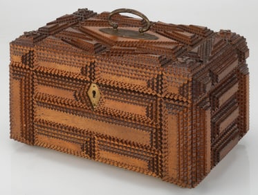 American Tramp Art Sewing Box