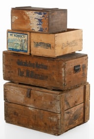 Group of Antique Wooden Boxes