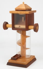 Modernist Handmade Mixed Wood Gumball Machine