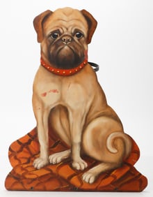 Pug Dog Painted Dummy Board Umbrella Stand