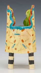 Studio Pottery 4-Legged Vessel, Signed: Denton '83