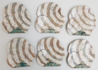 6 Studio Pottery Plates