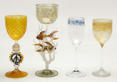 Brian Kerkvliet (b. 1963) And Josh Simpson (b. 1949) Art Glass, 4 Pieces