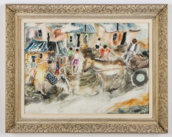 Enoch Tshabalala (South African, b. 1941) Untitled Village Scene
