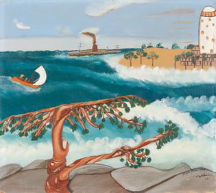 Pearl Bernard (American, 20th c.) "Lighthouse", 1962