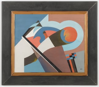 Painted Geometric Abstraction Signed: L. Aerts