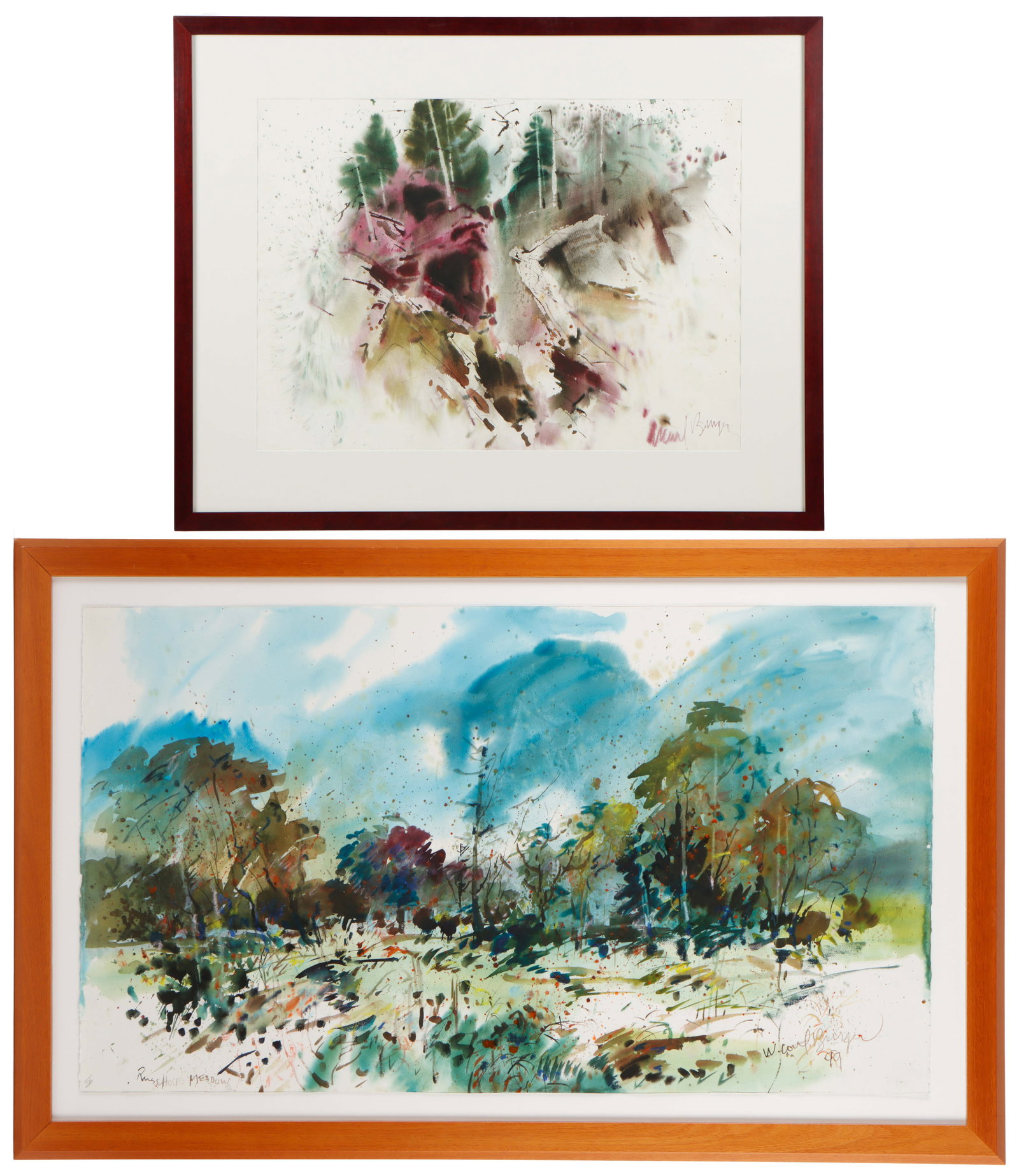W. Carl Burger (American, b. 1925) 2 Watercolors (1 of 8)
