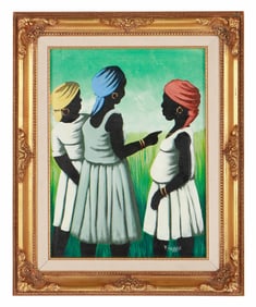 Fernand Pierre (Haitian, 1929-2002) "Three Women"