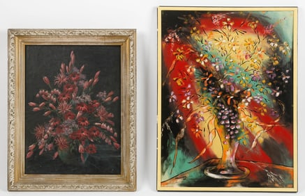 2 Floral Still Life Paintings