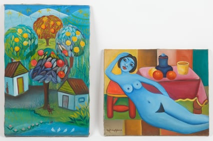 Fritzner Alphonse (Haitian, 1938-2006) 2 Paintings
