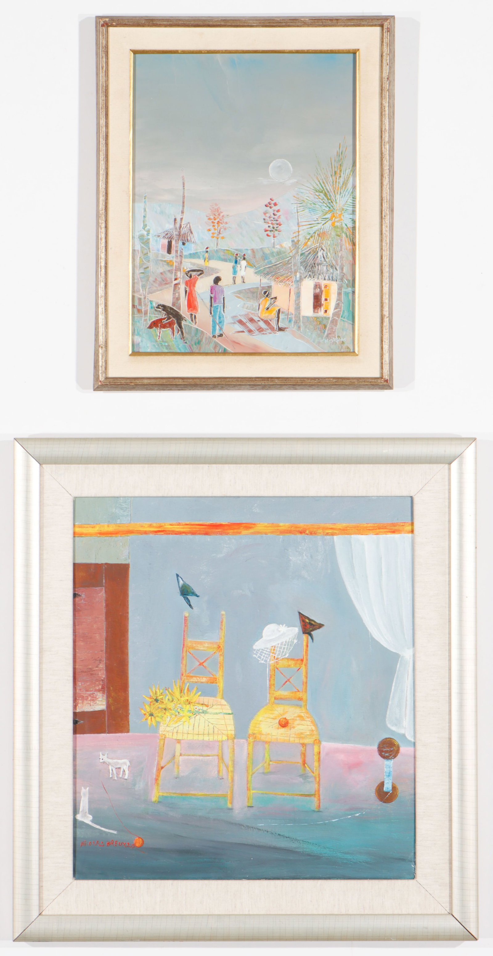 Nicolas Dreux (Haitian, 1956-2021) 2 Paintings (1 of 6)