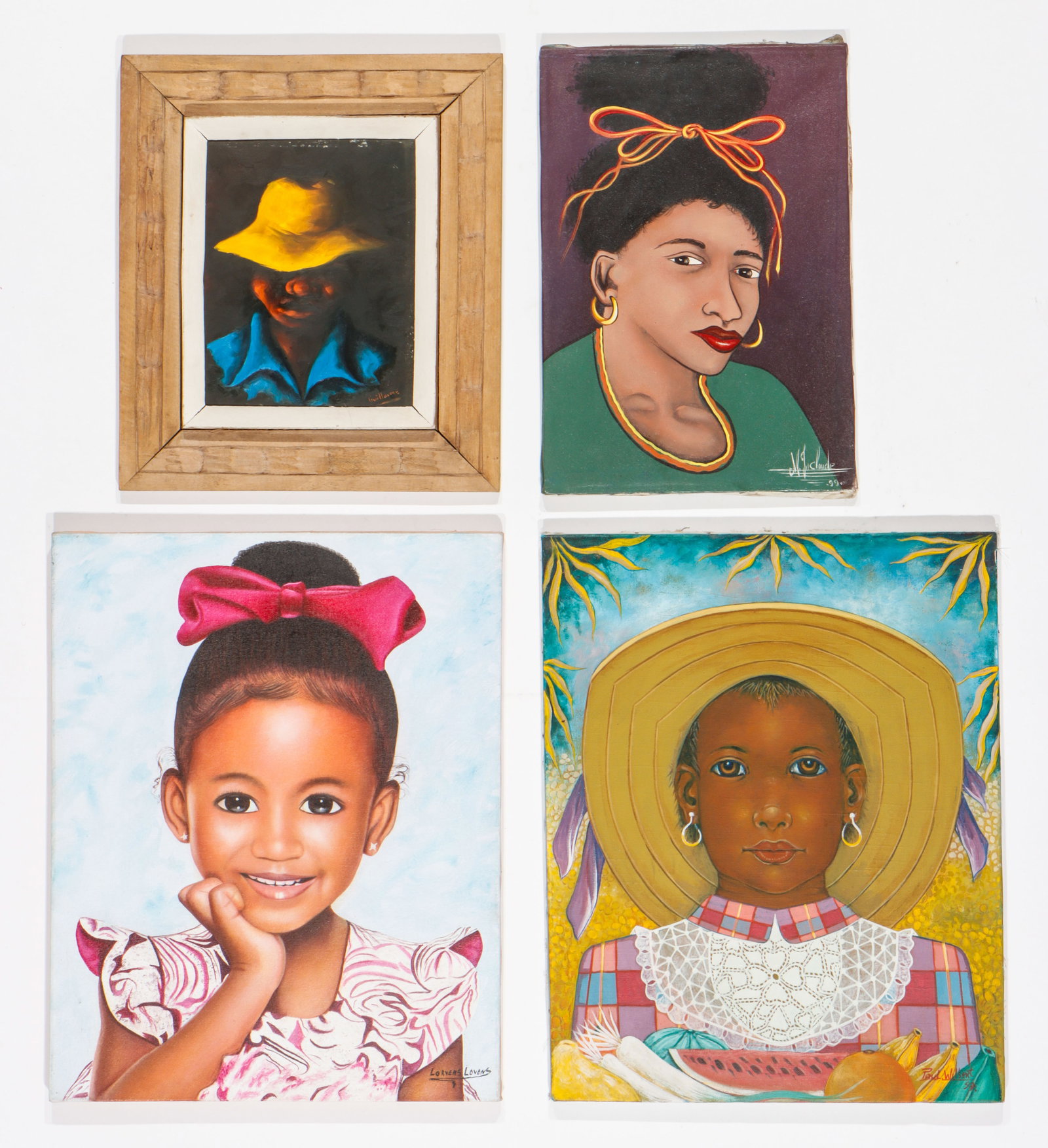 Collector's Lot of 4 Haitian Portraits (1 of 9)