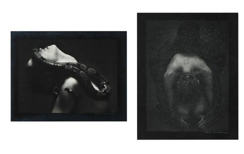 Max Waldman (1919-1981) Two Photographs: Max Waldman (American, 1919-1981) Two Silver Gelatin Photographs: "Eve With Snake" and "Improvisations", each signed. Each framed. Sizes: 1) 13.25'' x 9.75'', 34 x 25 cm (image); 22.5'' x 18.75'', 57