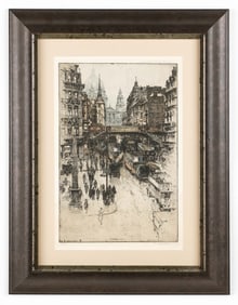 Luigi Kasimir (1881-1962) "London View" 1925