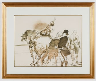 Claude Weisbuch (1927-2014) "Ringmaster and his Performers," Artist's Print