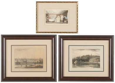 3 Antique British Etchings