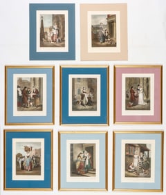 Collection of 8 Antique "Cries of London" Prints