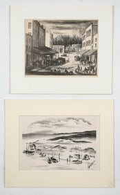 Adolf Dehn (American, 1895-1968) 2 Lithographs