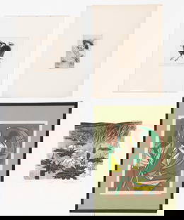 Collector's Lot of Prints: Collector's Lot of Prints. Including: 1) Leo Russell (1917-1985) Abstract serigraph, signed and numbered 72/250. 2) Stefan Martin (1936-1994) "Mynah Bird," signed, titled, and numbered: 7/60. 3) Stefa
