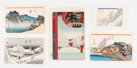 Collector's Lot of 5 Japanese Woodblock Prints