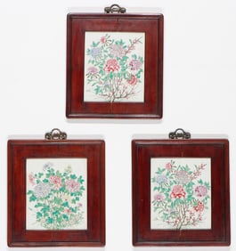 3 Framed Chinese Porcelain Plaques