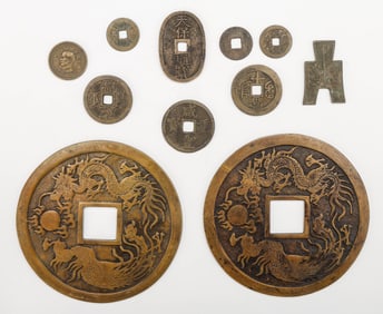 Collector's Lot of 11 Chinese Fengshui Coins/Medals
