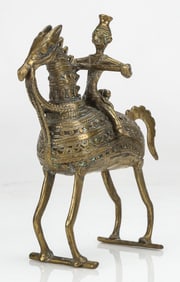 Indian Brass Horse And Rider