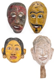 Collector's Lot of 4 Masks, Indonesia, Late 19th/Early 20th C.
