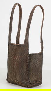 Montagnard Vietnamese Backpack Basket, Mid 20th C.: Montagnard Vietnamese Backpack Basket, Mid 20th C. Size: 21.5'' x 10'' x 7.5'' (55 x 25 x 19 cm). Ex private collection.