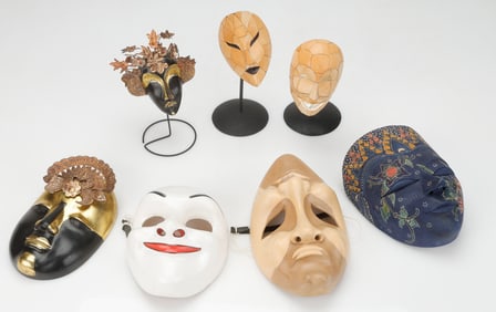 Collector's Lot of 7 Balinese Masks Including I.B. Anom