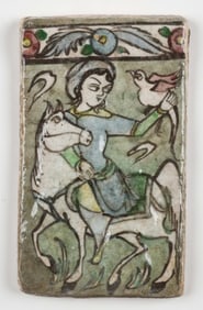 Antique Qajar Tile, Persia, Early 19th C.