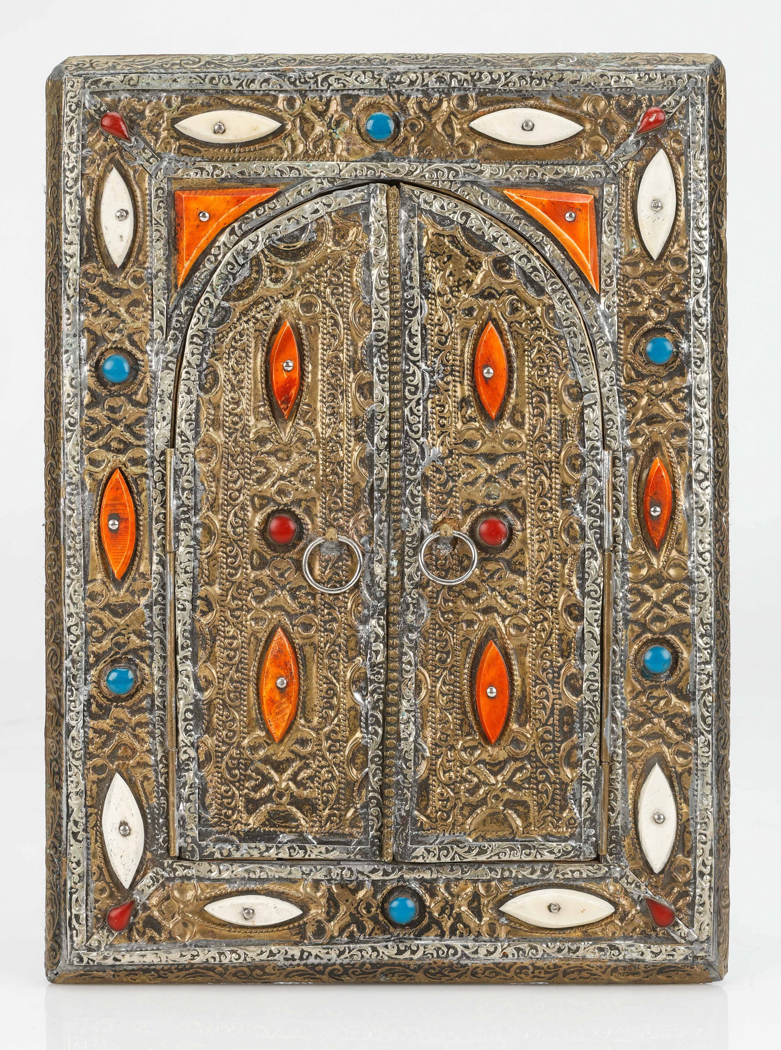 Moroccan Jeweled Silver Mirror (1 of 3)