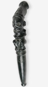 Taino / Arawak Carved Basalt Ceremonial Staff / Scepter