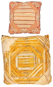 Two Antique Cigar Label Pillows