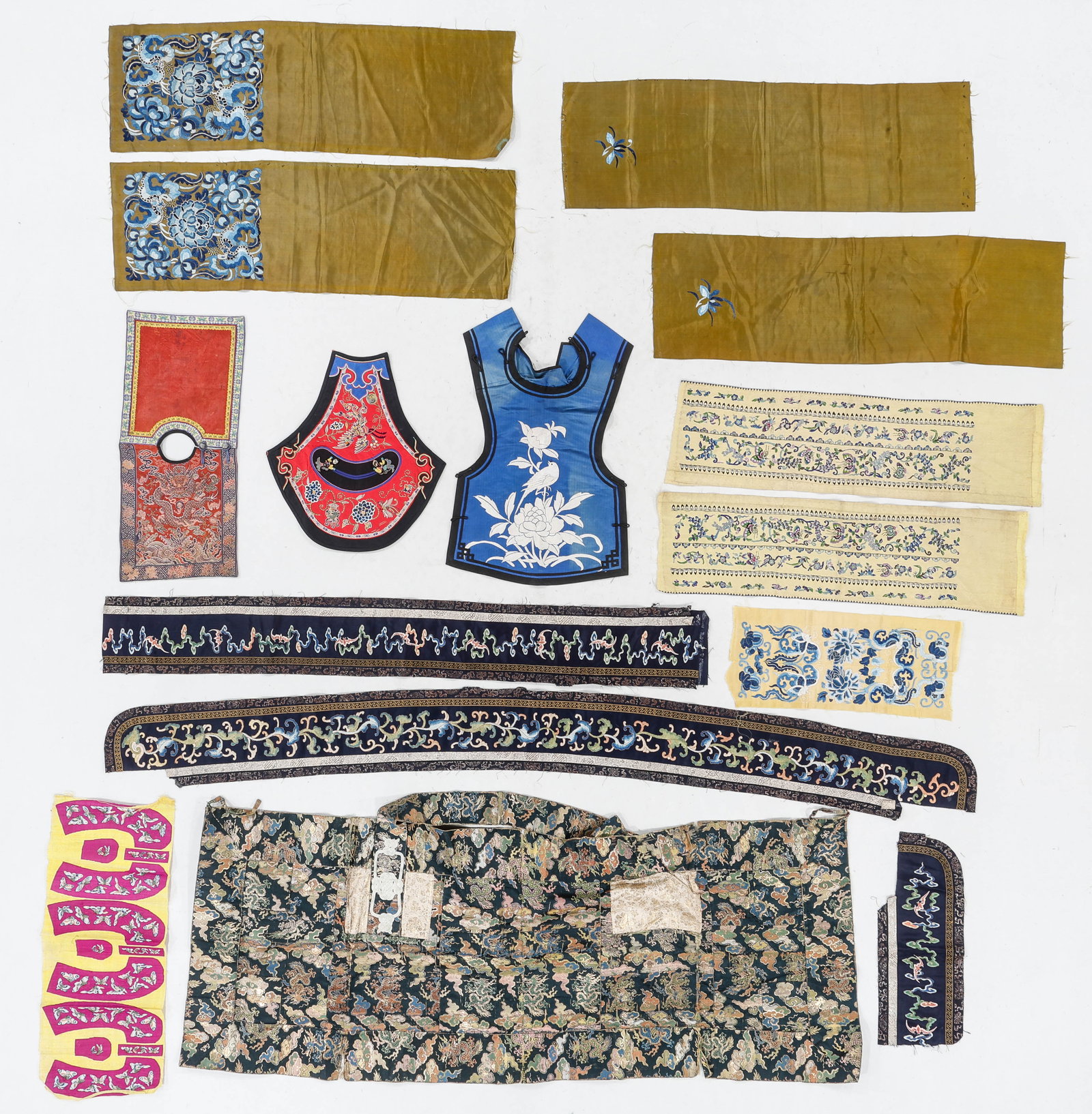 Collector's Lot of Chinese Embroidered Silk Textiles (15) (1 of 4)