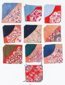 Chinese Silk Embroidered Dudou Shirt Textiles (10), Early 20th C.