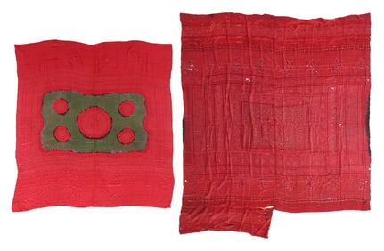 2 Tie Dye Shawls, Rajasthan, India, Early-Mid 20th C.