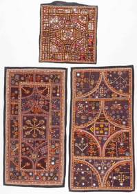 Indian Chakla Wall Hanging Textiles with Mirrorwork (3)