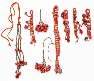 Group of 8 Embellished Animal Trappings, India