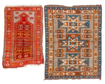 2 Turkish & Caucasian Rugs, Early/Mid 20th C.